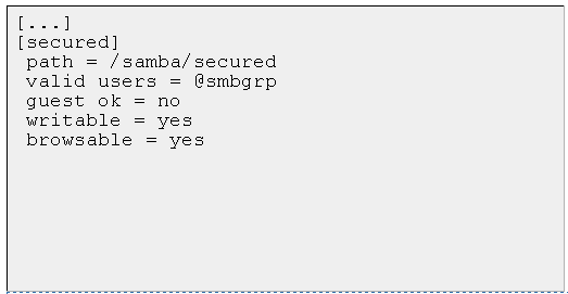 Samba server configuration in CentOS 7 