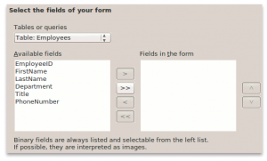 a table as a field in openoffice base