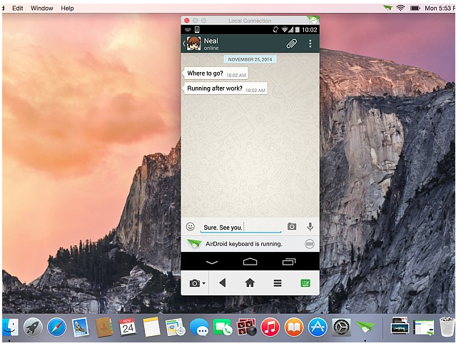 use whatsapp from PC airdroid