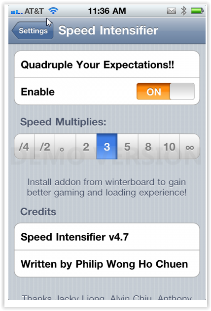 Speed Up Animations on iPhone with Speed Intensifier 1