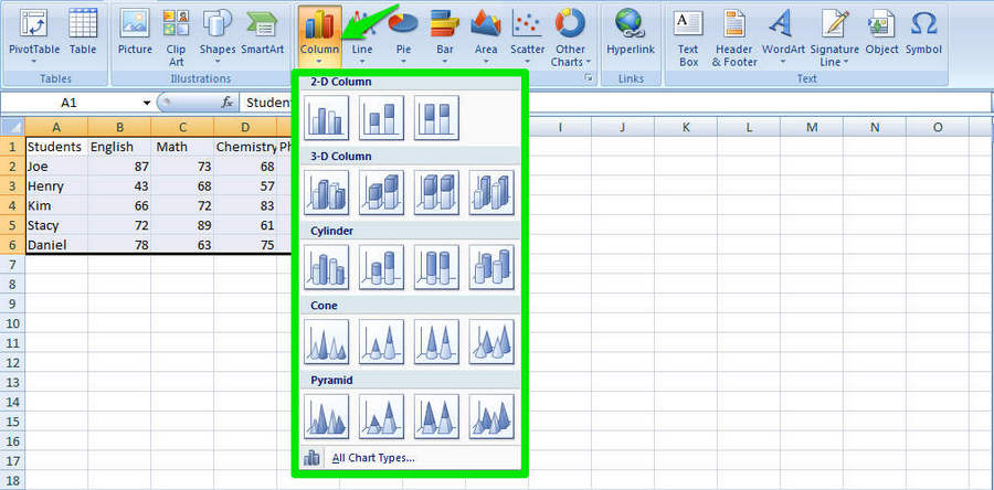 make charts in excel 4