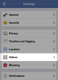 facebook autplay video turn off iphone 4