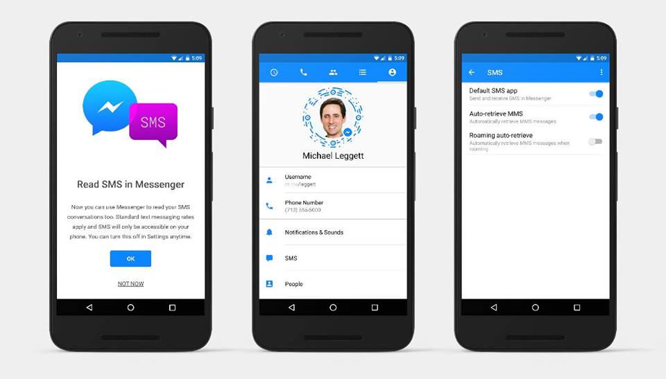 Facebook Integrates SMS Functions To Its Messenger App