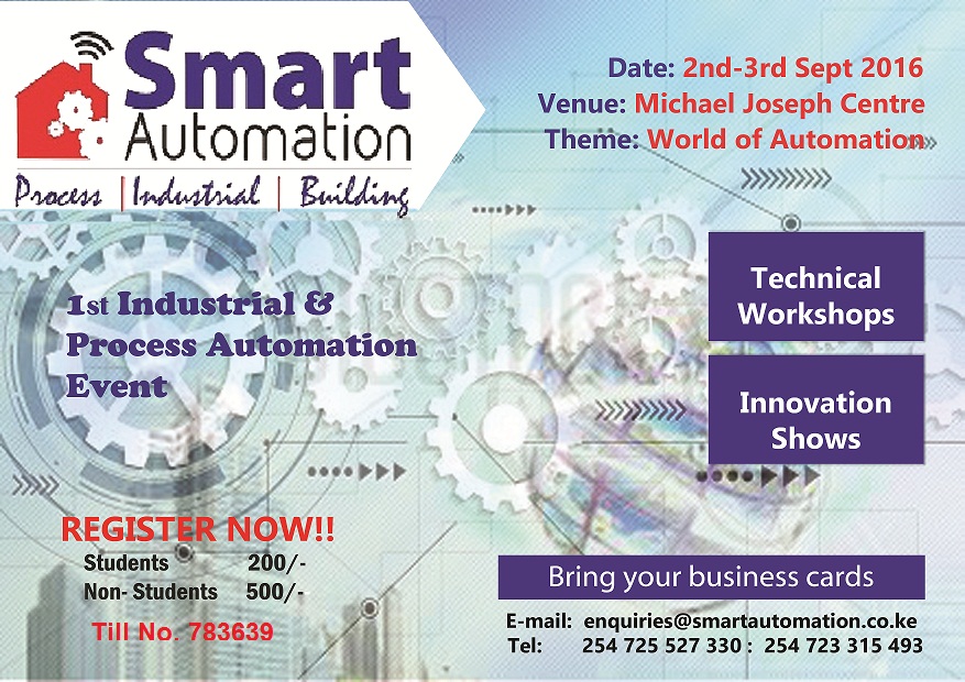 First Smart Automation Event Coming to Nairobi | Sept 2nd – 3rd 2016