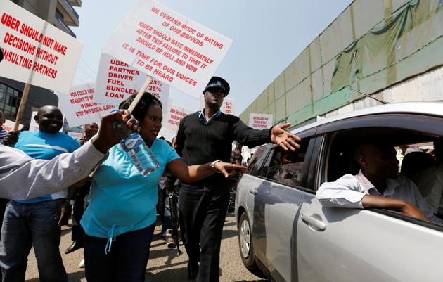 Uber Drivers go on Strike in their Hundreds over Price Cuts to remain competitive in Kenya