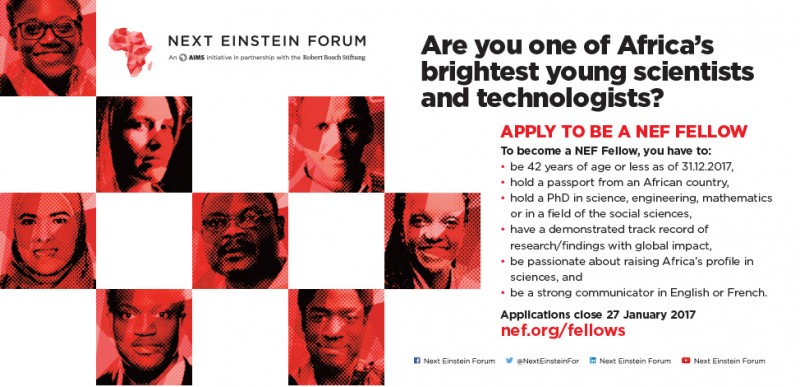 The Next Einstein Forum launches Process for New Class of NEF Fellows, Africa’s Top Scientific Talent