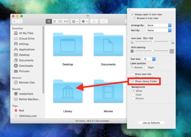 how to paste something in user library folder on mac