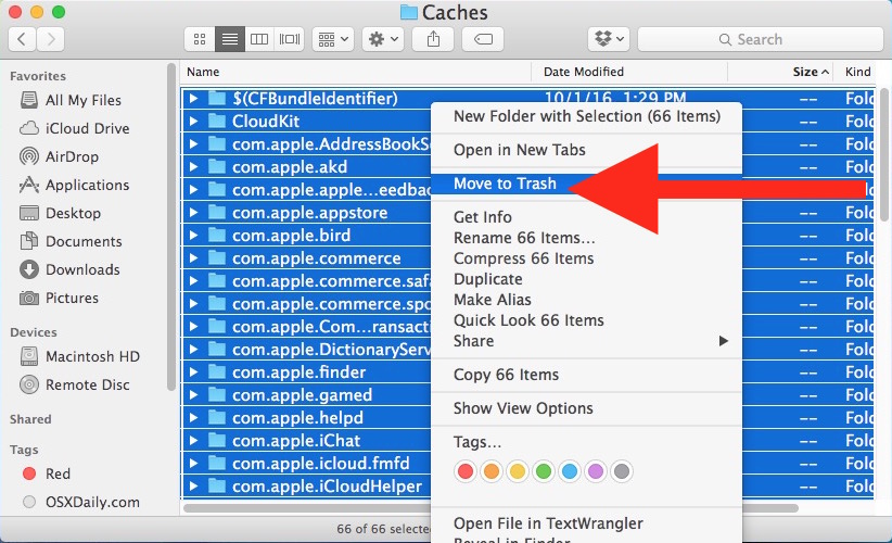 how to clear up space on mac