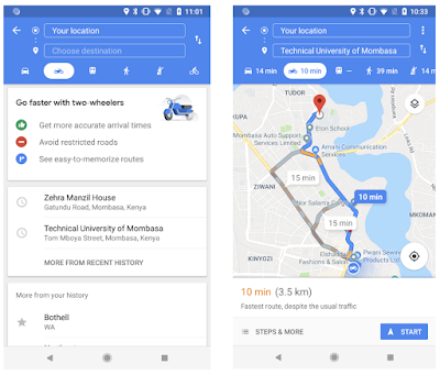 Google Maps Motorbike Mode comes to Africa making first touchdown in Kenya 1