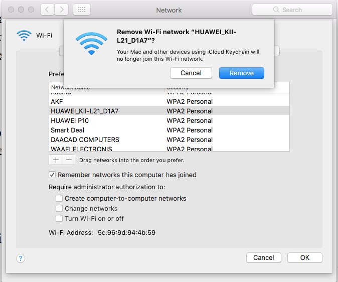 How to forget a Wi-Fi Network on a Mac computer