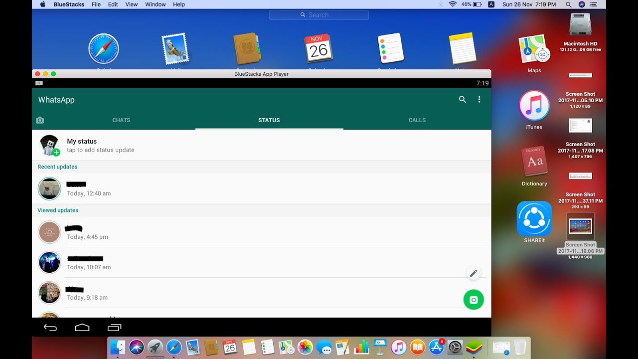 texting using whatsapp on bluestacks