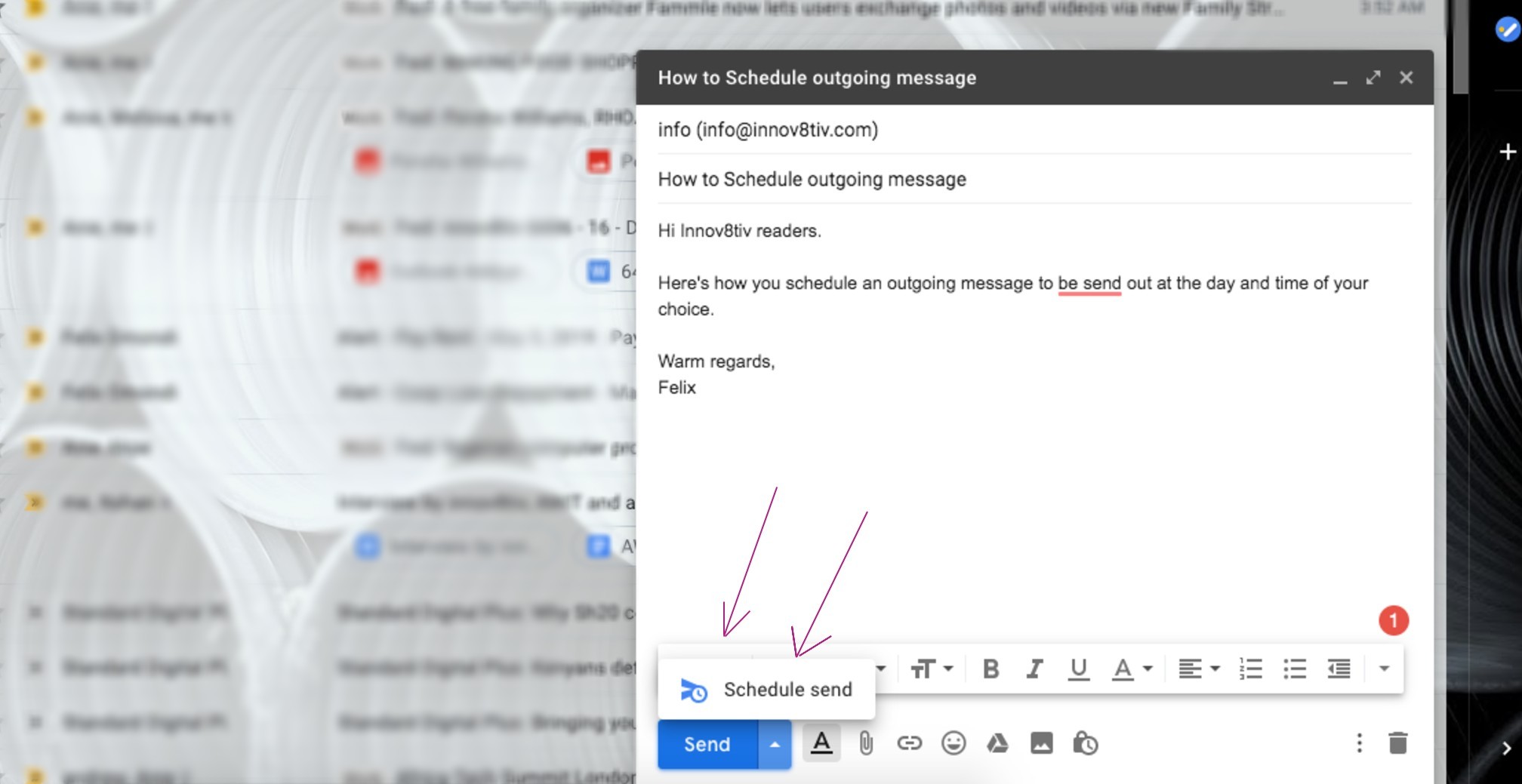 how to schedule sending email on gmail
