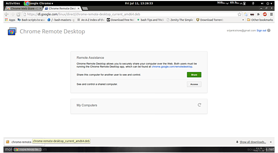 installing chrome remote desktop