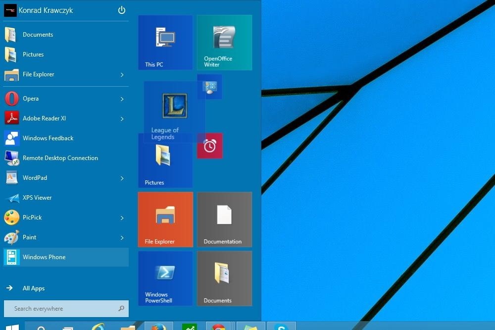 windows 10 start menu customize button