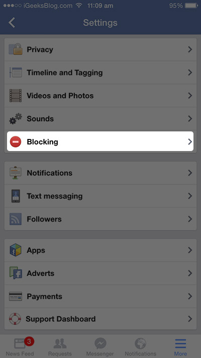 block someone on facebook iphone  3