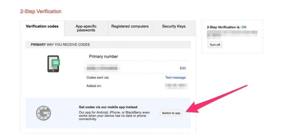 enable two factor authentication on iPhone and android 2