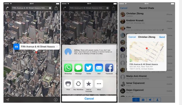 whatsapp updated feature apple maps