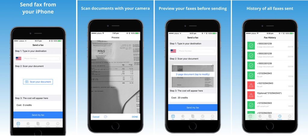 Fax App, You Scan, Upload, and Send any Facsimile Document To/From your iPhone