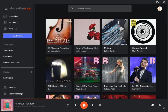 google play music desktop player obs