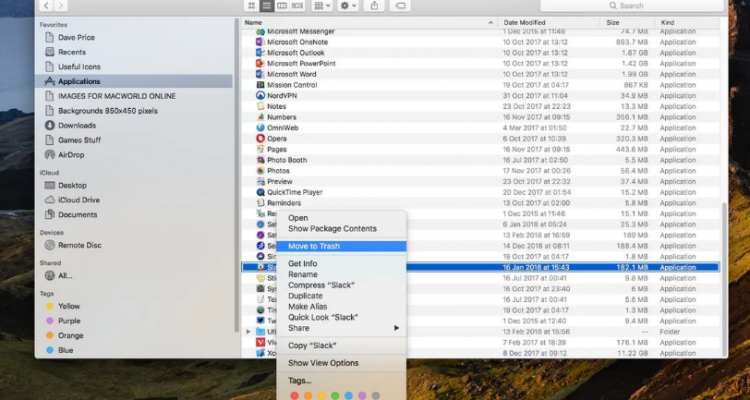 How to delete app from macos